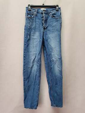 Universal Thread Distressed Medium Blue Straight-Leg Jeans